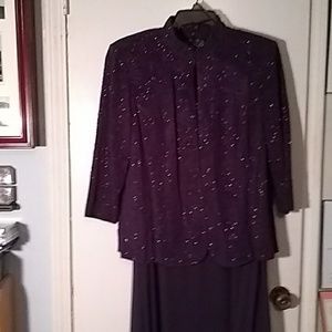 EUC Alex Woman purple evening gown w/jacket 18W